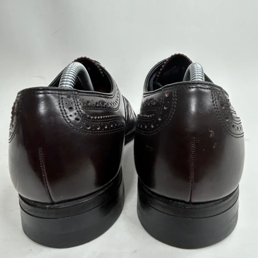 Florsheim Imperial Mens 8D Burgundy Leather Wingtip Oxford Brogue Shoes USA Made